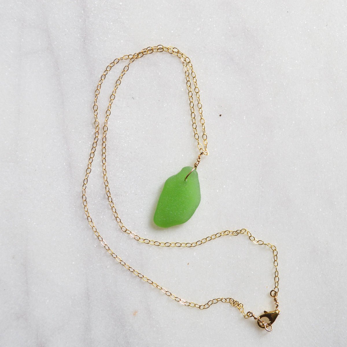 Emerald Green Sea Glass Pendant