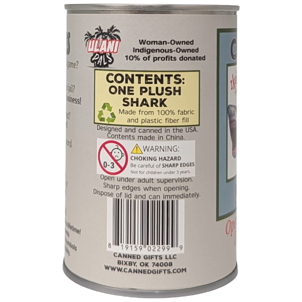 Hawaiian Canned Mano | Stuffed Shark Plush w/Jokes
