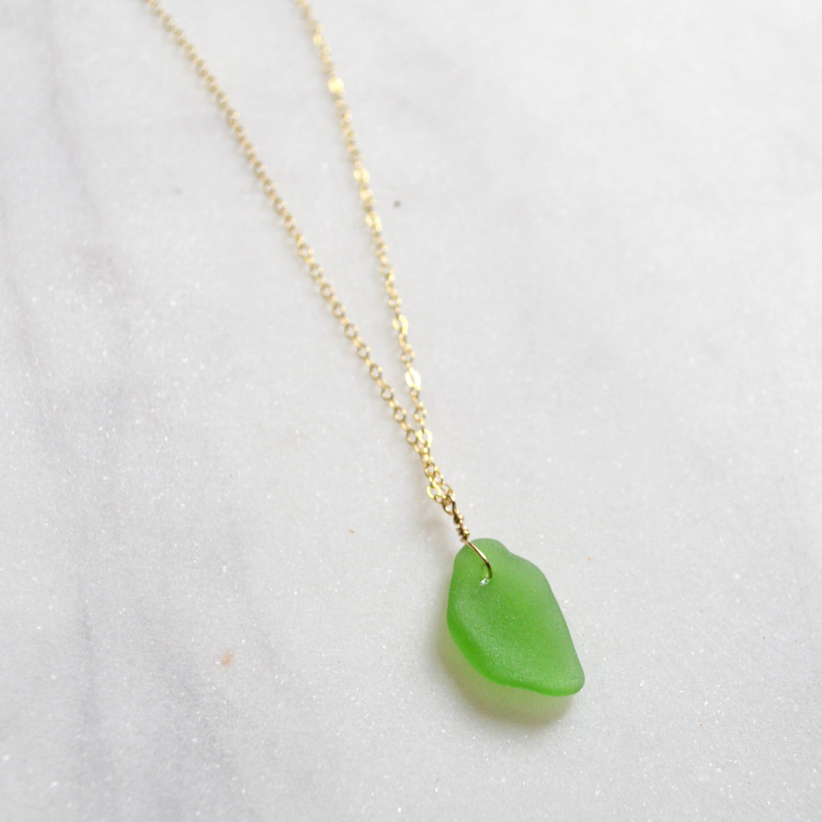 Emerald Green Sea Glass Pendant