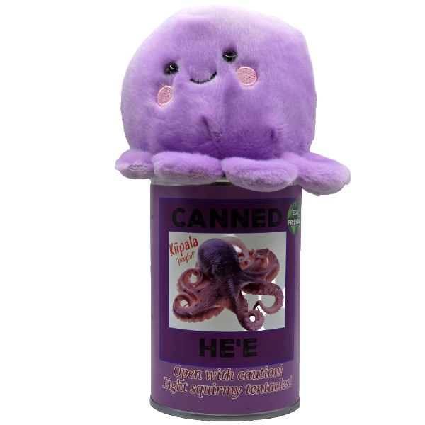 Hawaiian Canned He'e | Stuffed Octopus Plush w/Jokes