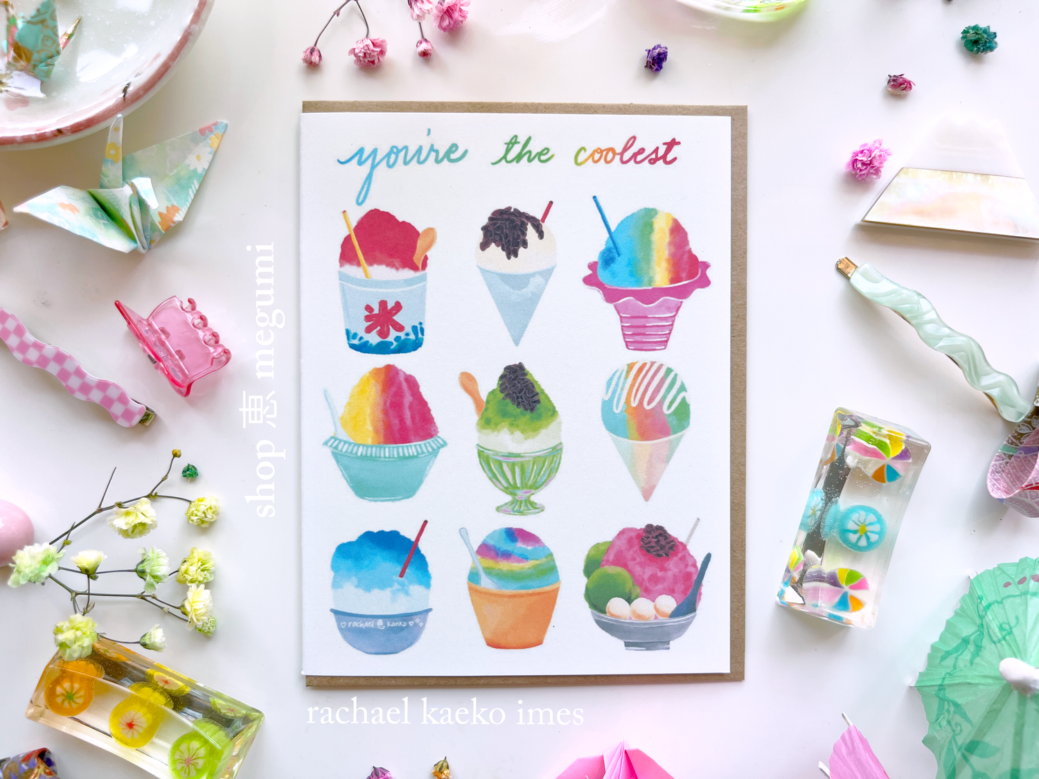 You’re the Coolest - Shave Ice Greeting Card | Kakigori Illustration | Hawaiian Greeting Card