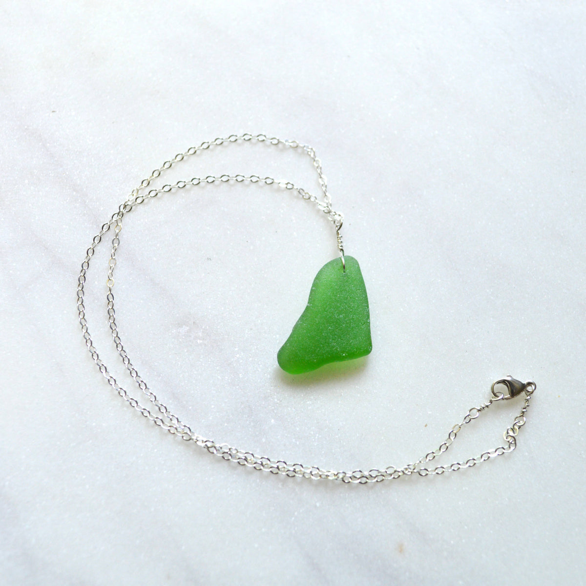 Emerald Green Sea Glass Pendant