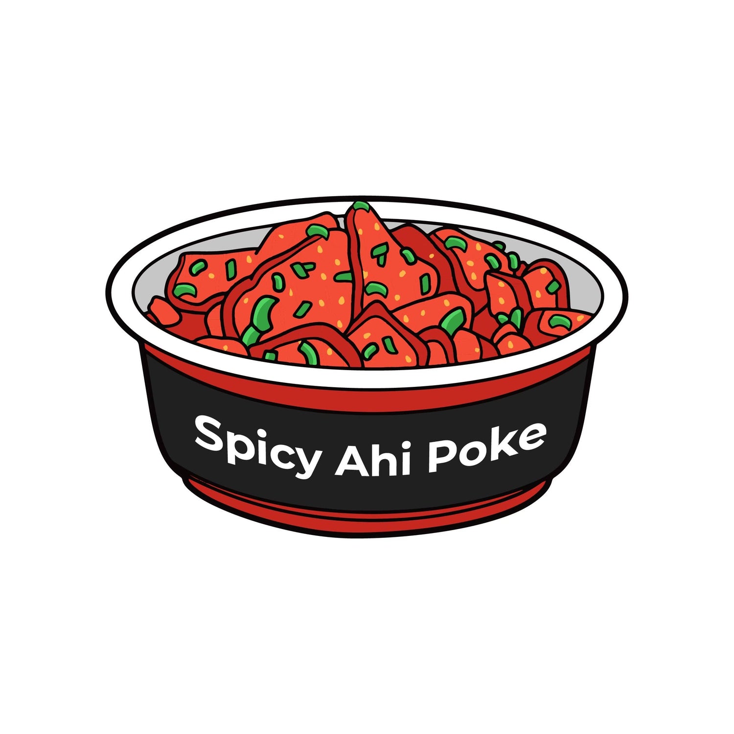 Spicy Ahi Poke Vinyl Sticker