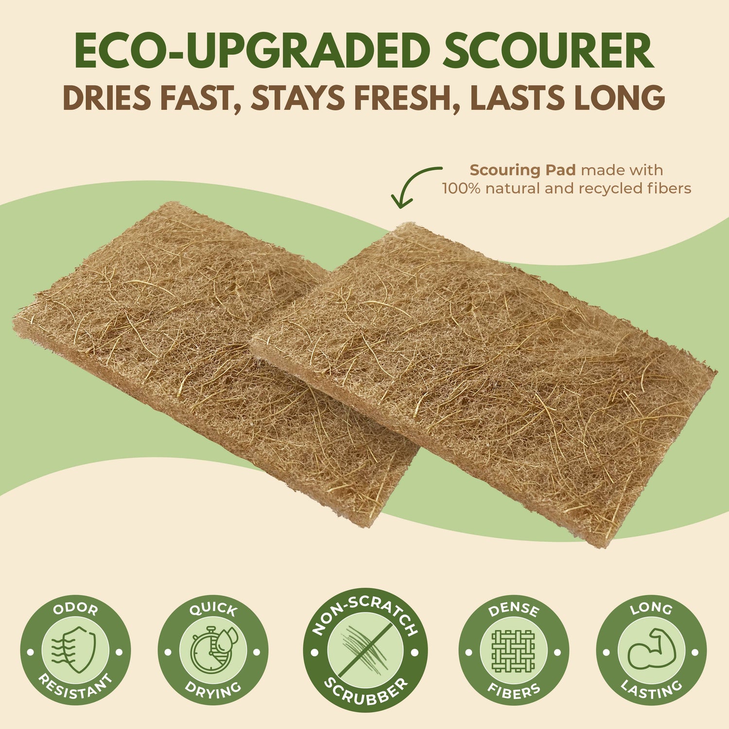 Eco-friendly Scouring Pad - 3 Pack Coconut Scourer