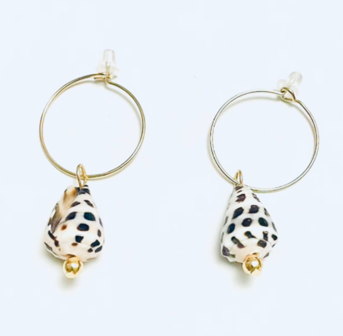 Hebrew Cone Gold Small Hoop Earrings