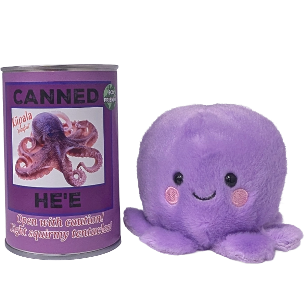 Hawaiian Canned He'e | Stuffed Octopus Plush w/Jokes