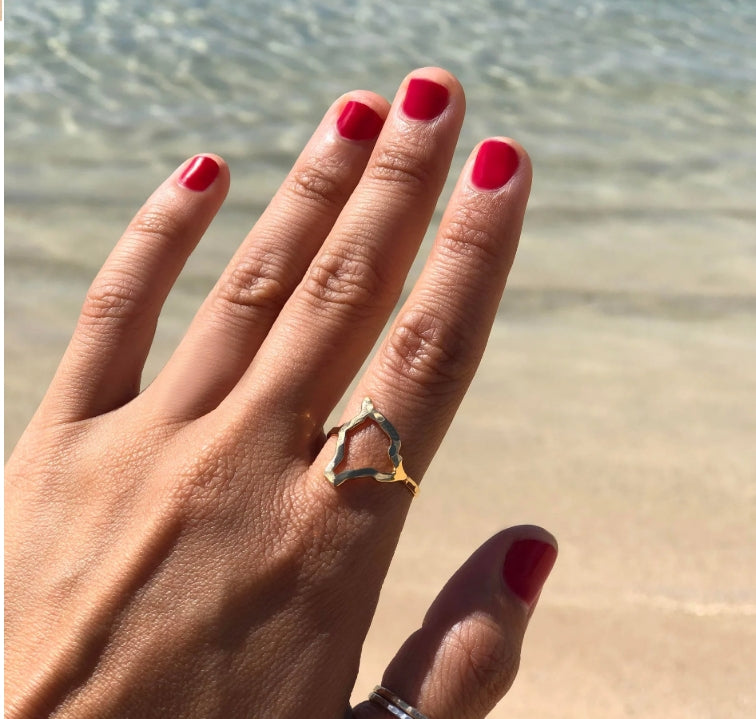 Hawaiian Island ring: Big Island Size 6 Gold