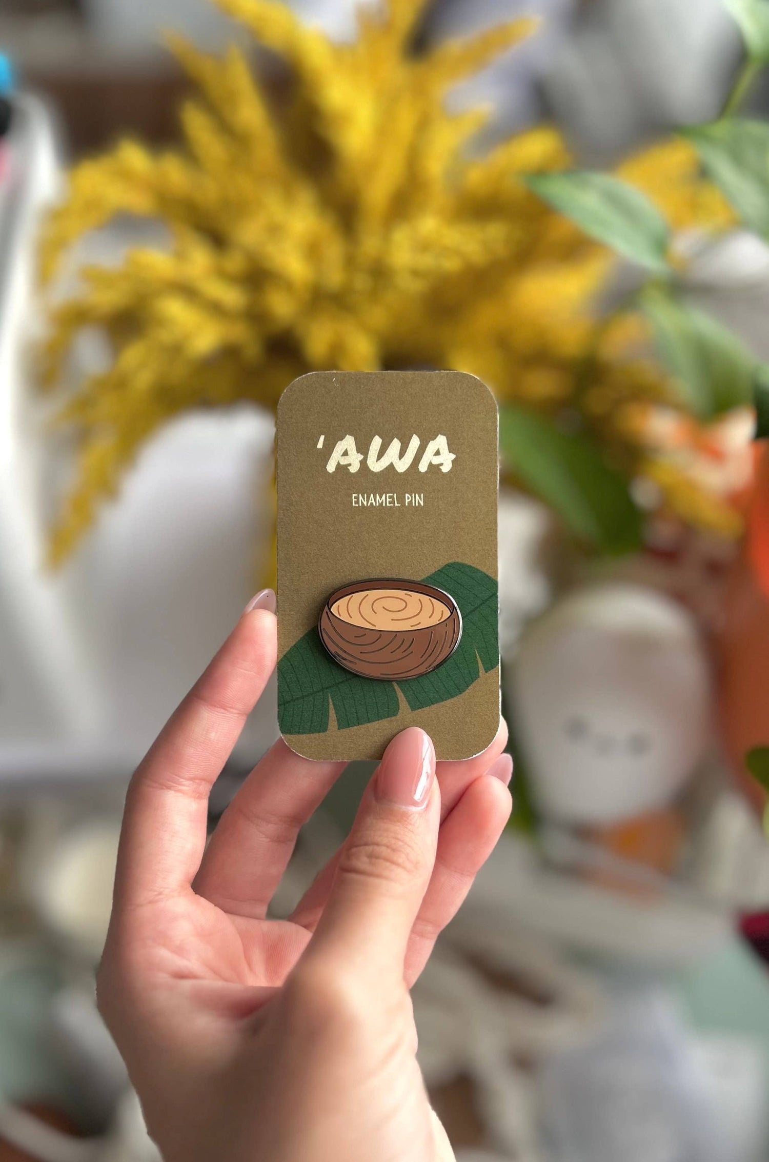 ʻAwa (Kava) Cultural Enamel Pin – Native Hawaiian Design