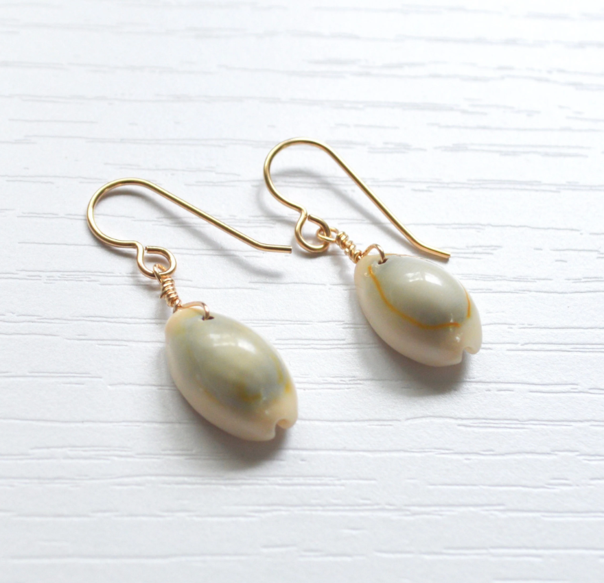 Whole Cowrie Shell Earrings