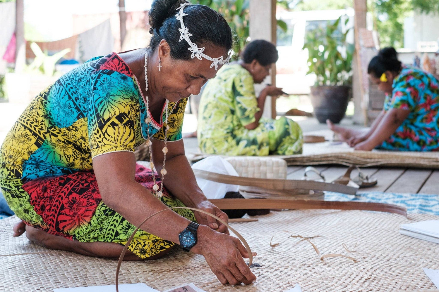 Kioa Handwoven Square Tarawa Mat