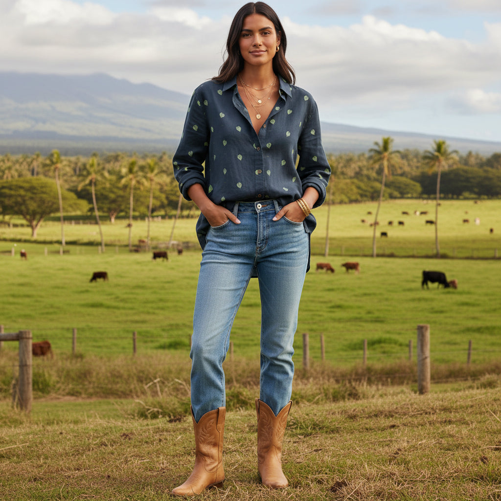 Kalo Collection Linen Button Down Long Sleeve