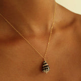 Hebrew Cone Gold Necklace 