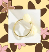 Ivory Double Pikake Gold Ring