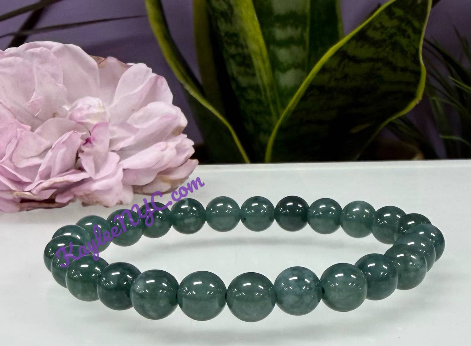 8mm Natural Jade Jadeite Crystal Healing Stretch Bracelet
