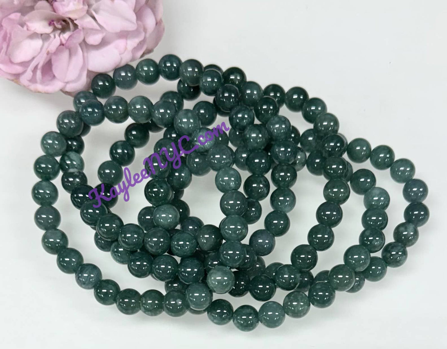 8mm Natural Jade Jadeite Crystal Healing Stretch Bracelet