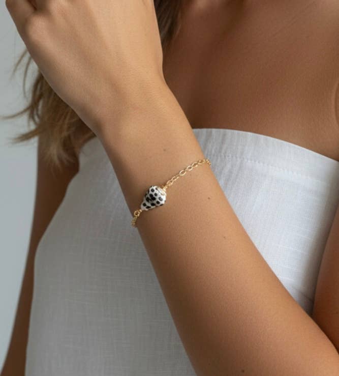 Hebrew Cone Gold Bracelet 