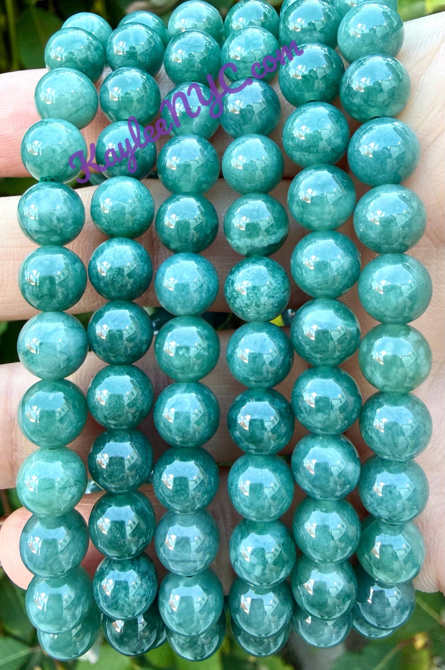 8mm Natural Jade Jadeite Crystal Healing Stretch Bracelet