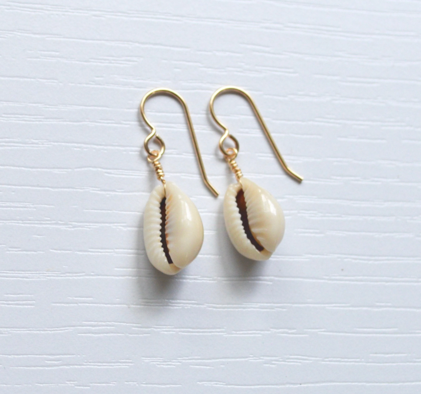 Whole Cowrie Shell Earrings