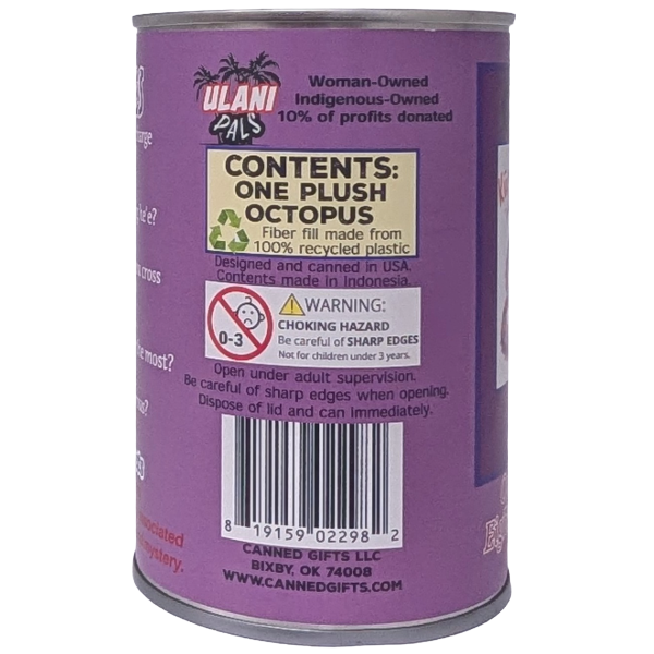Hawaiian Canned He'e | Stuffed Octopus Plush w/Jokes