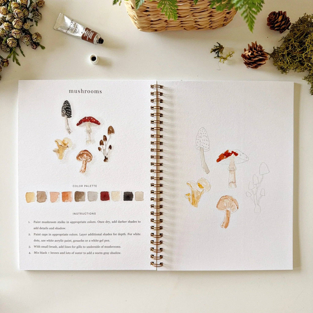 Woodland watercolor workbook