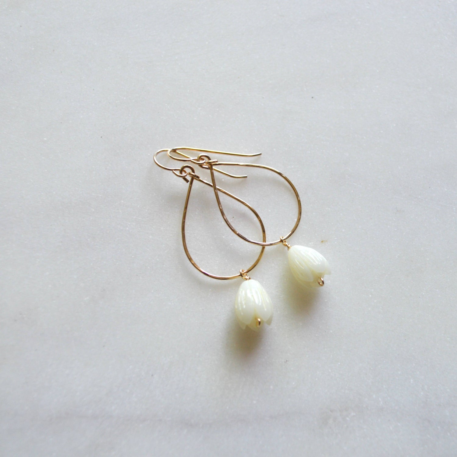 Mini Pikake Teardrop Earrings