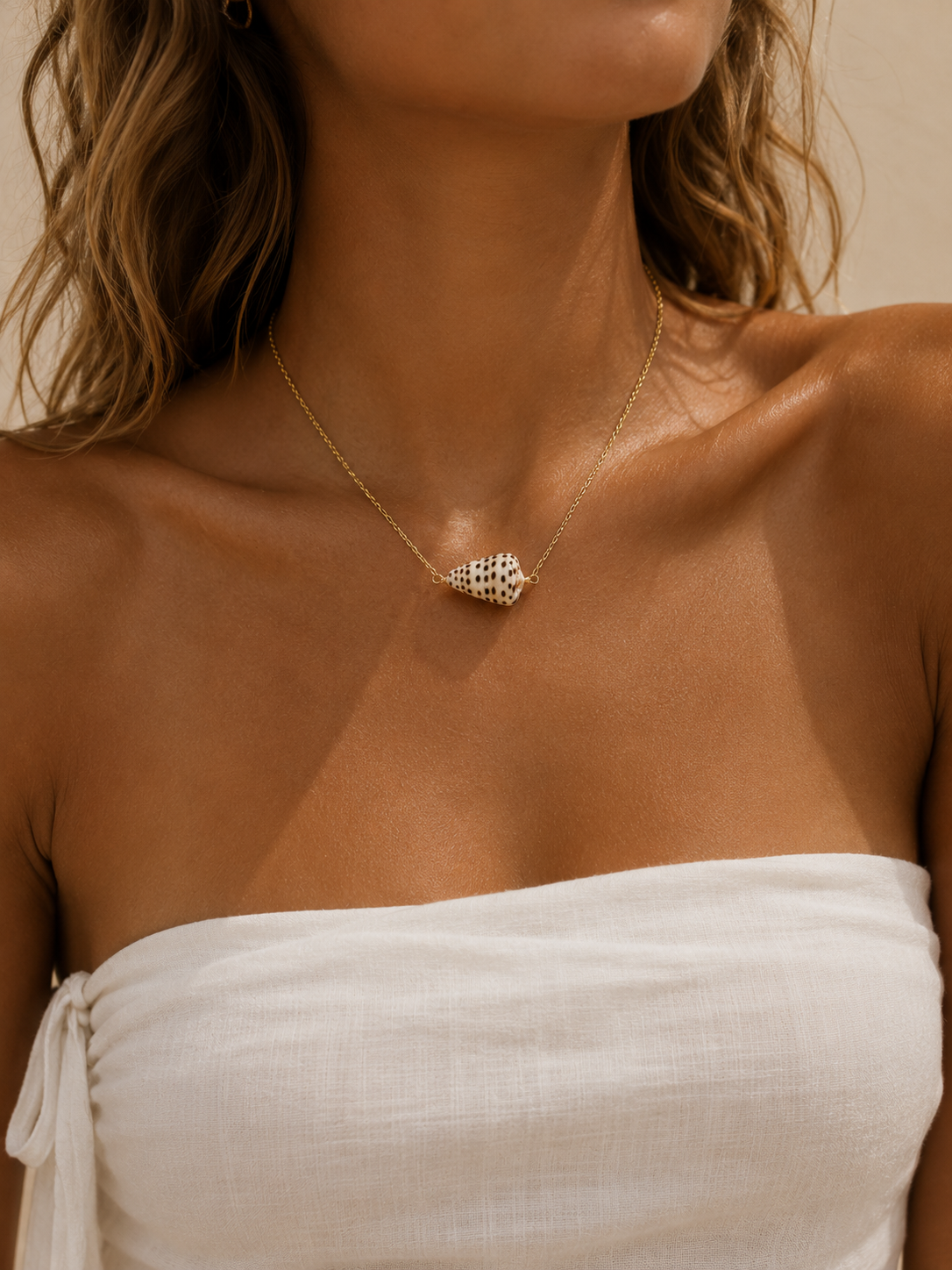 Floating Flea Cone Gold Necklace