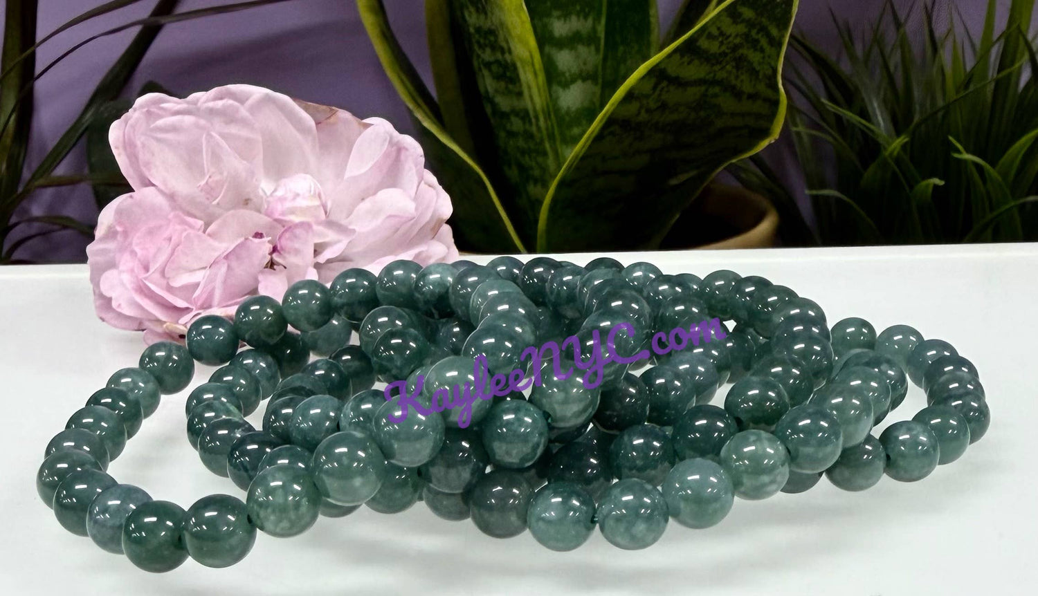 8mm Natural Jade Jadeite Crystal Healing Stretch Bracelet