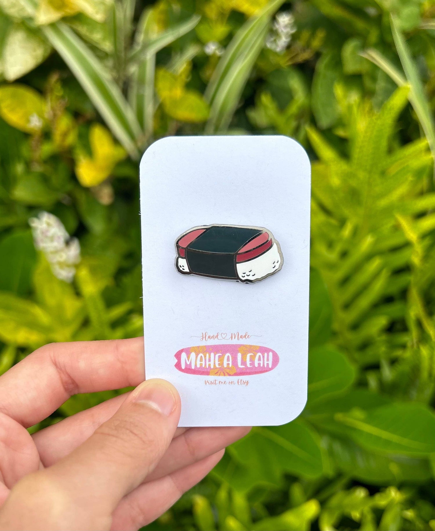 Spam Musubi Enamel Pin – Hawaiʻi Snack Culture Icon