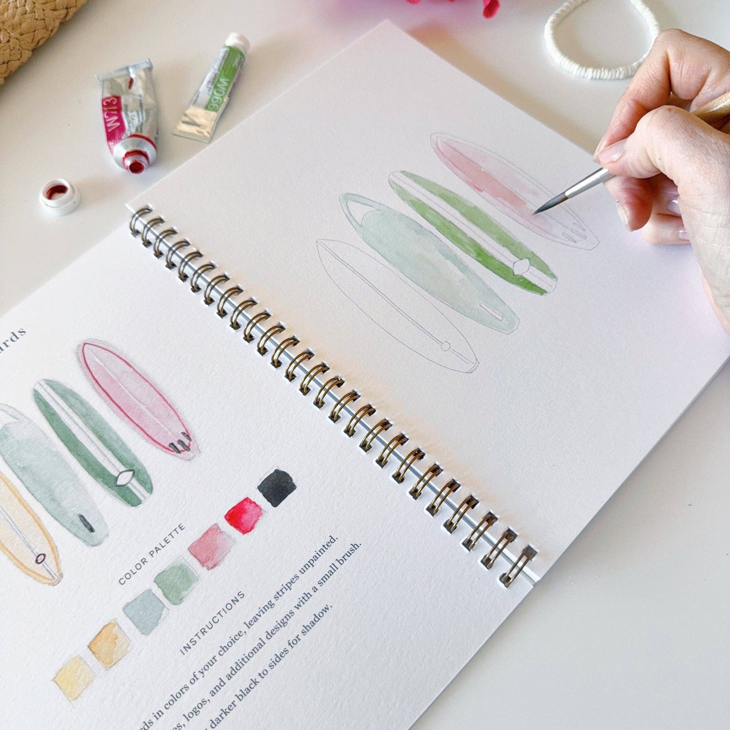 Tropical watercolor workbook