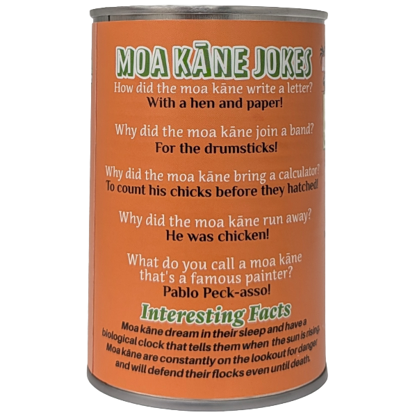 Hawaiian Canned Moa Kane | Stuffed Rooster Plush w/Jokes