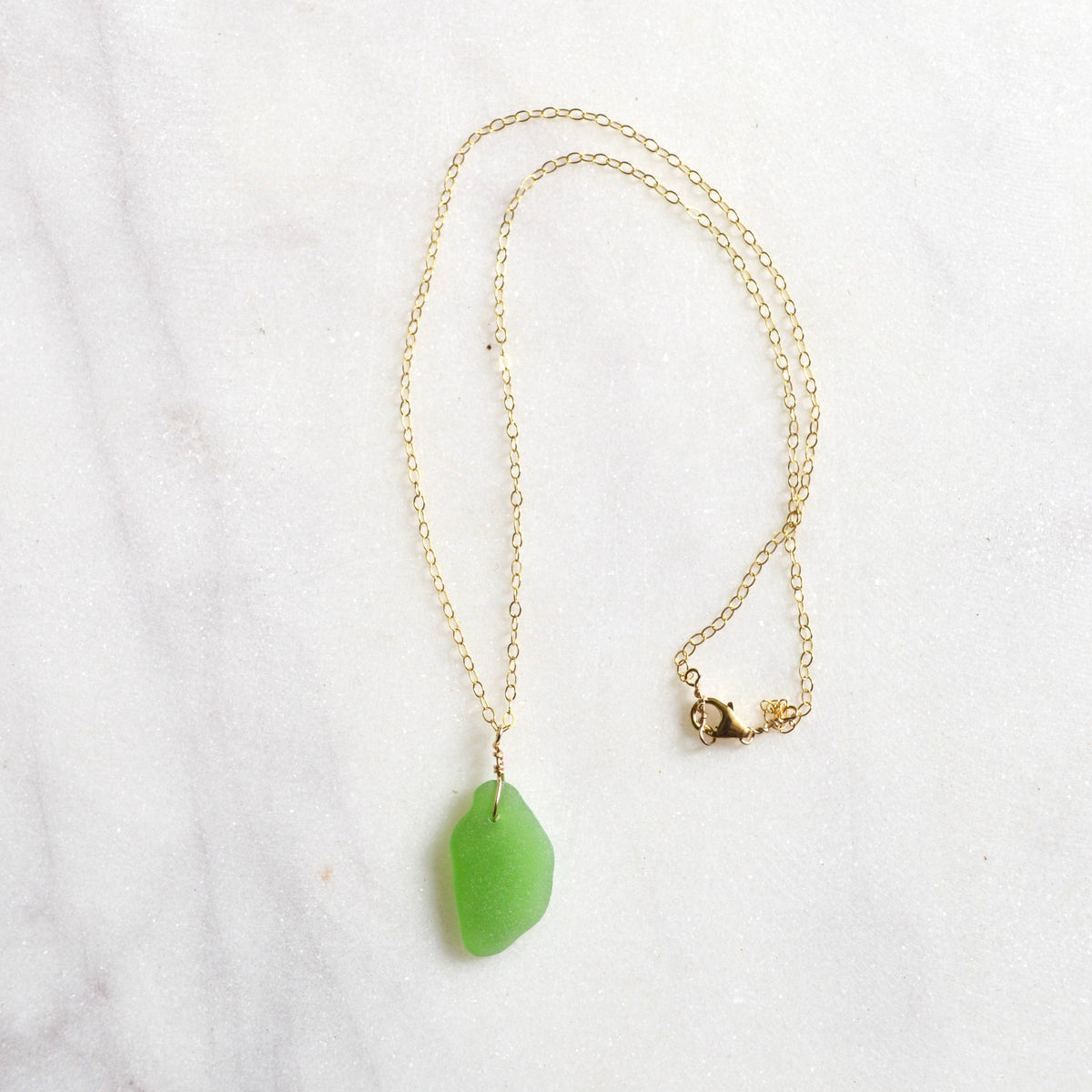 Emerald Green Sea Glass Pendant
