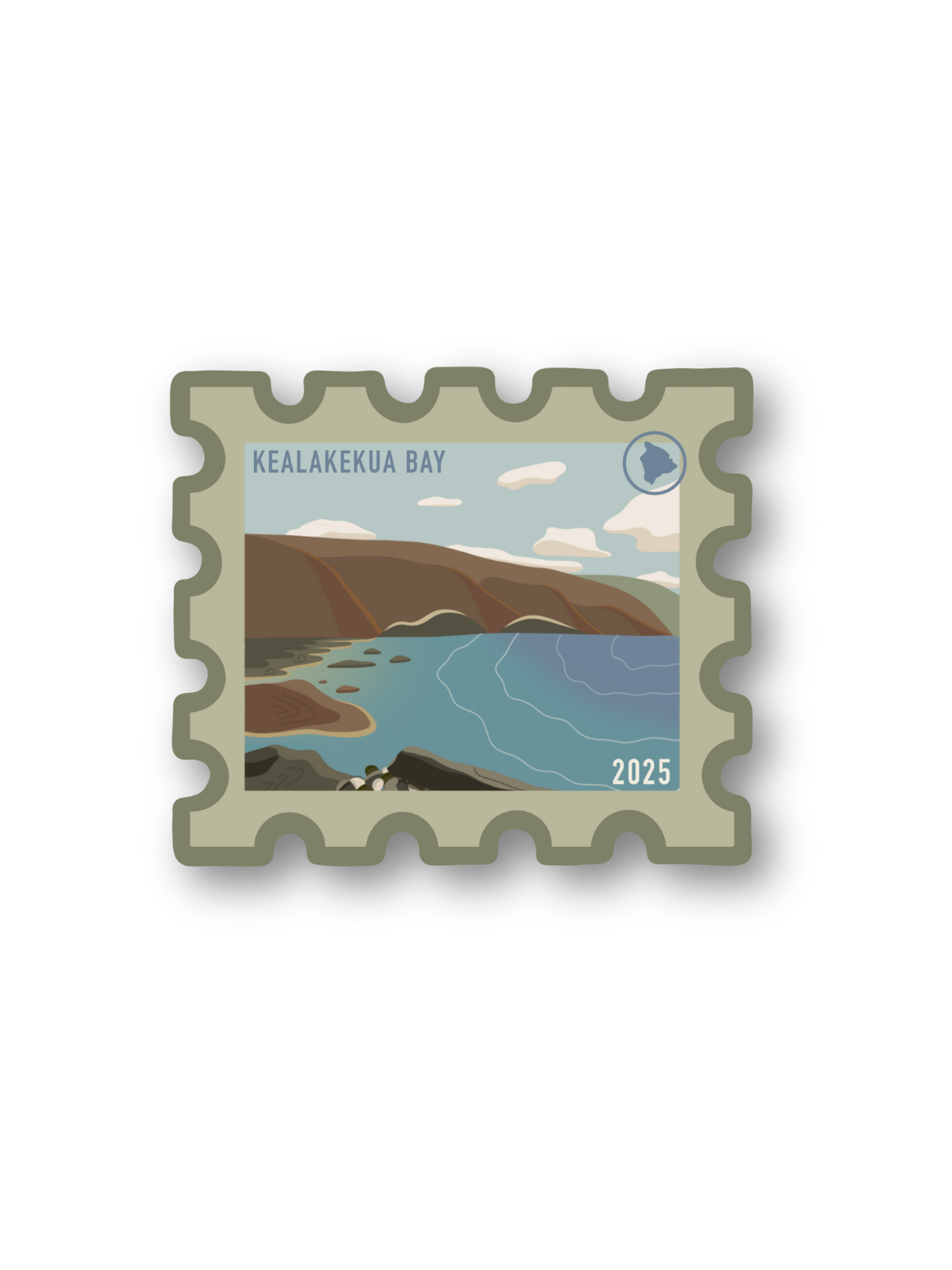 Kealakekua Bay Postage Stamp Sticker