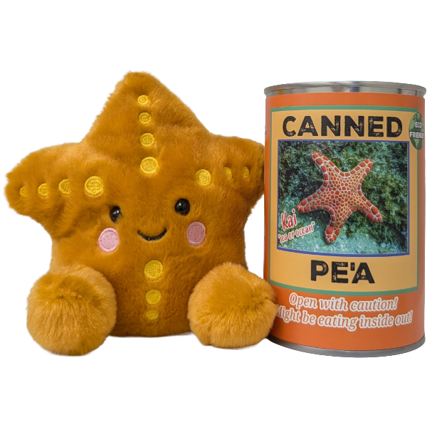 Hawaiian Canned Pe'a | Stuffed Starfish Plush w/Jokes