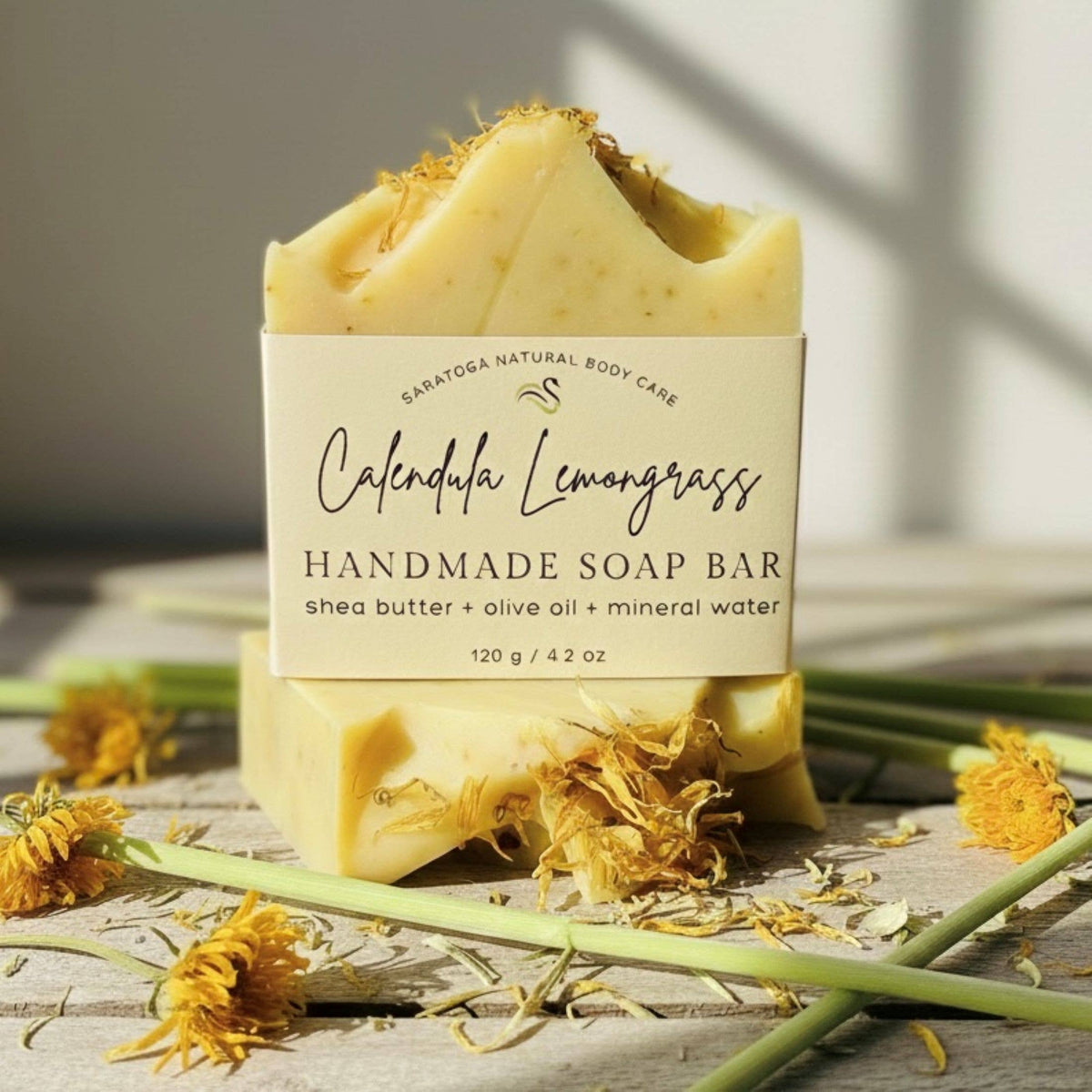 Calendula Lemongrass Handmade Soap Bar NATURAL VEGAN
