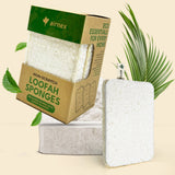 Kitchen Sponge with Zero Plastic - 3 Pack Loofah Sponges