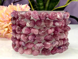 ~8mm Pink Tourmaline Crystal tumble Stretch Bracelet 7.5"