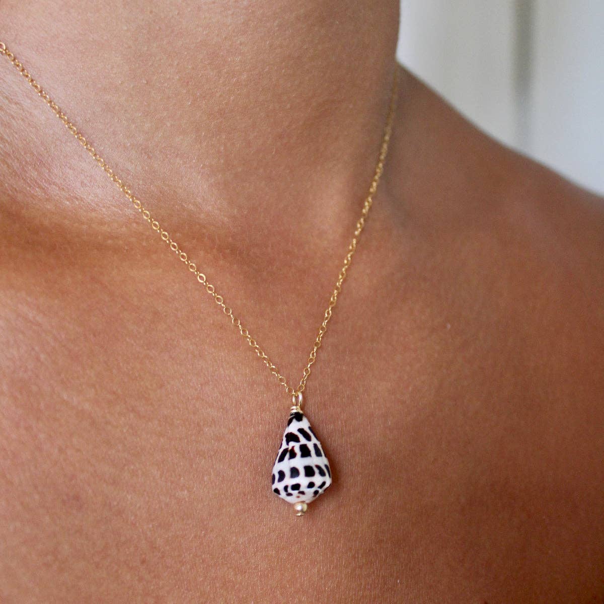 Hebrew Cone Gold Necklace 