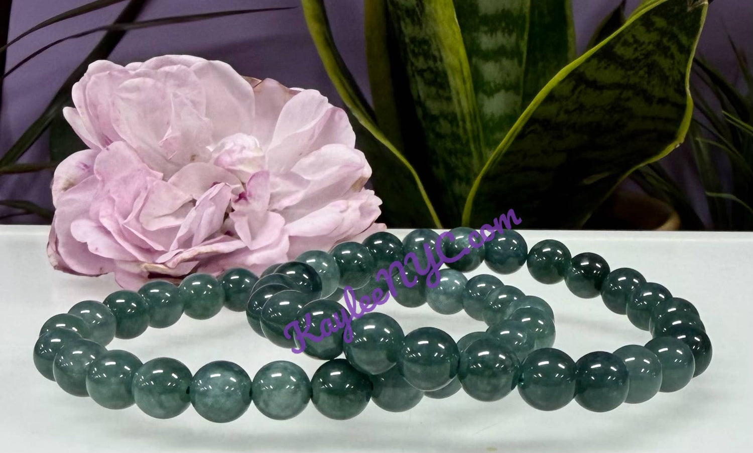 8mm Natural Jade Jadeite Crystal Healing Stretch Bracelet