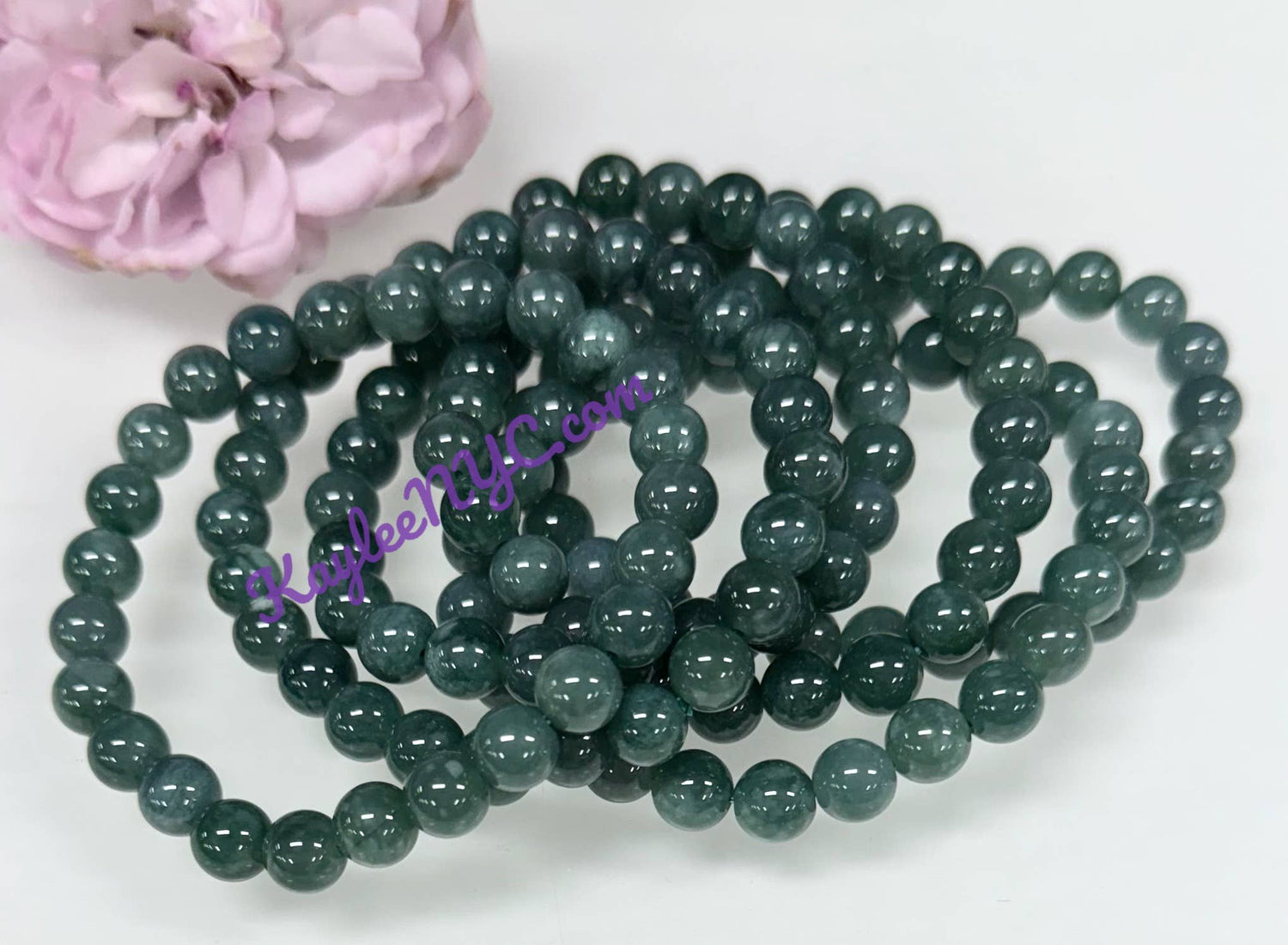 8mm Natural Jade Jadeite Crystal Healing Stretch Bracelet