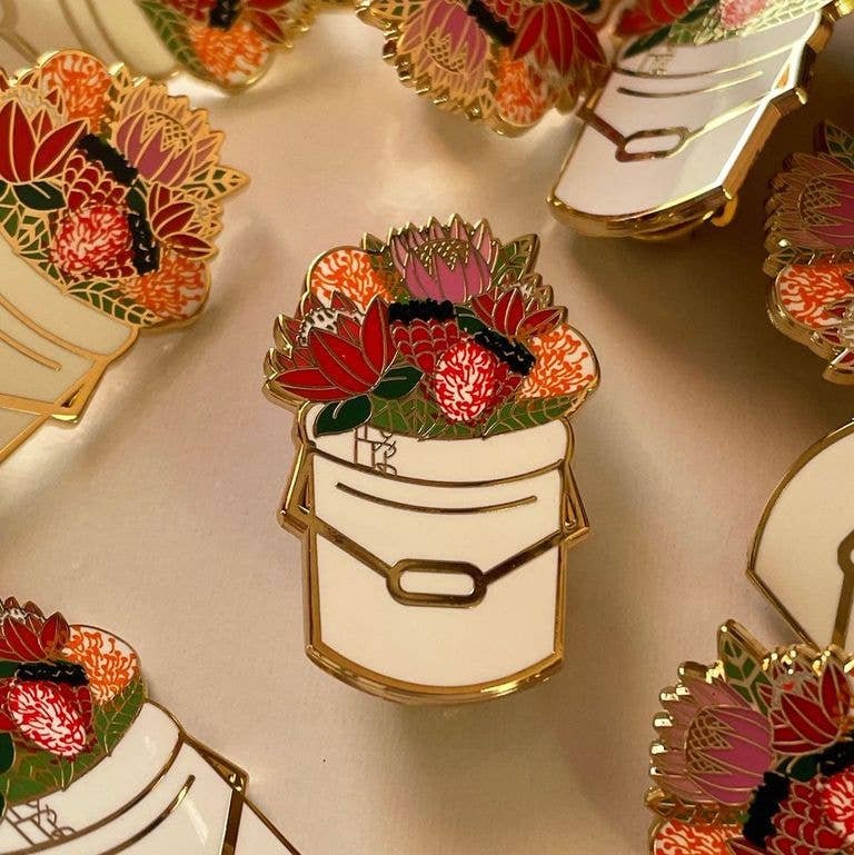 Protea Bucket Enamel Pin