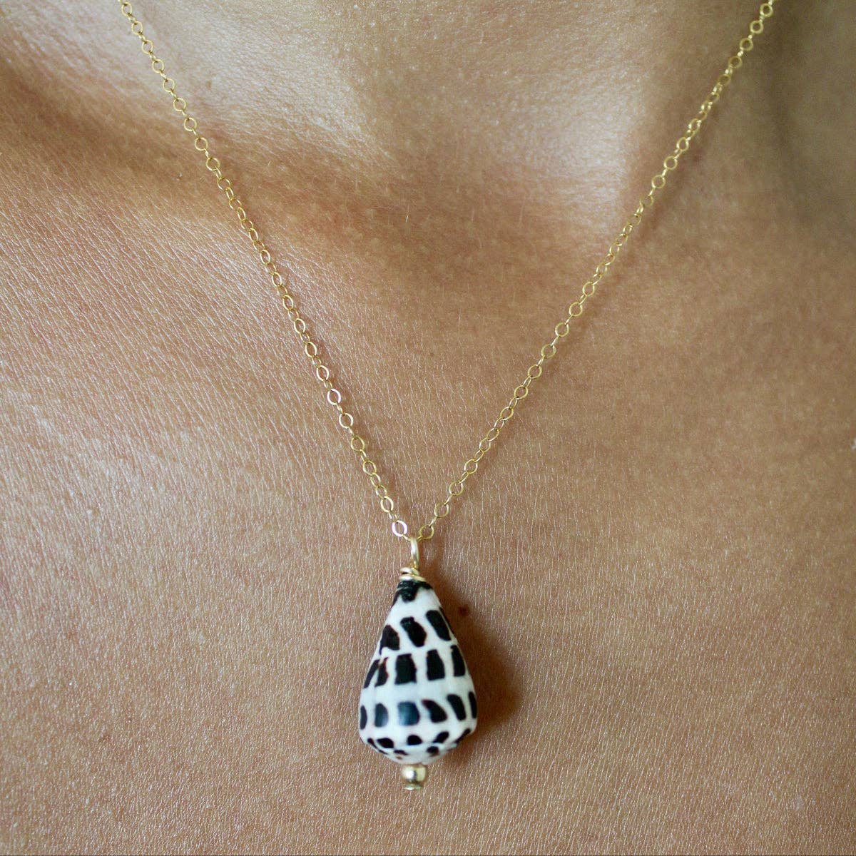 Hebrew Cone Gold Necklace 