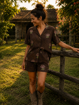 'Ohia Lehua Collection Linen Button Down and Short Set - Arriving August 25th!
