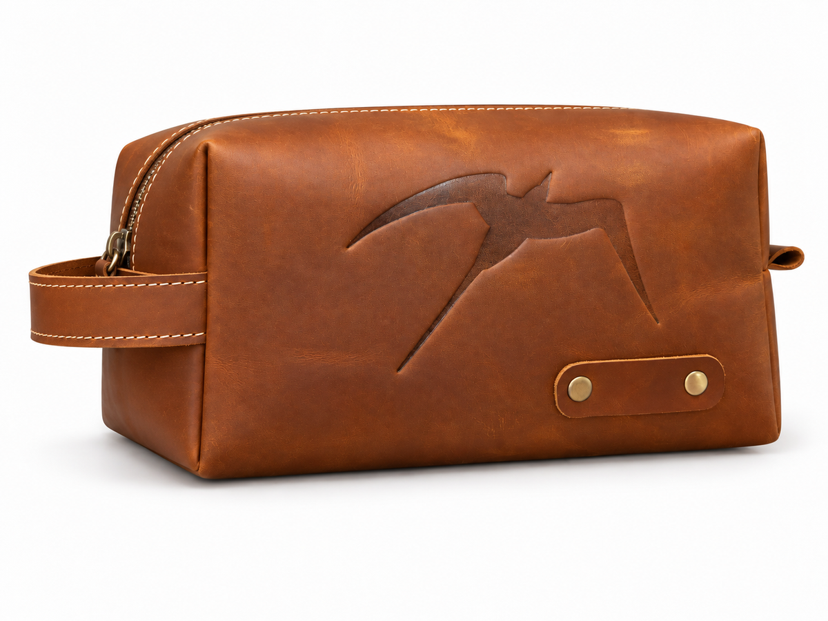 COMING SOON! Manu Nui Leather Signature Toiletry Bag