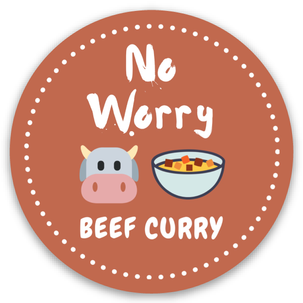No Worry Beef Curry - Small Sticker
