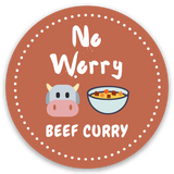 No Worry Beef Curry - Small Sticker