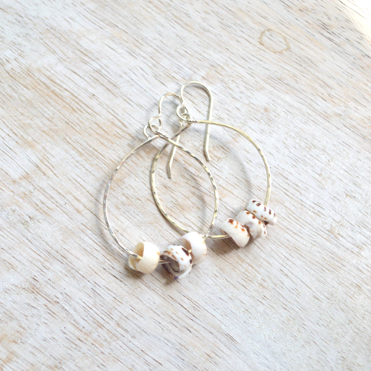 Triple Puka Shell Hoops