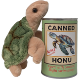Hawaiian Canned Honu | Stuffed Sea Turtle Plush w/Jokes
