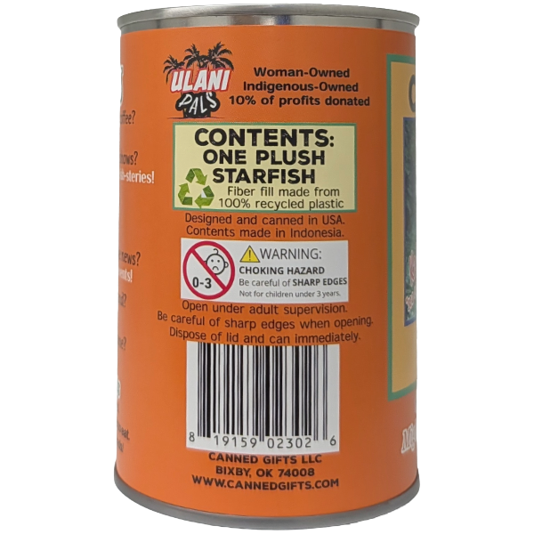 Hawaiian Canned Pe'a | Stuffed Starfish Plush w/Jokes