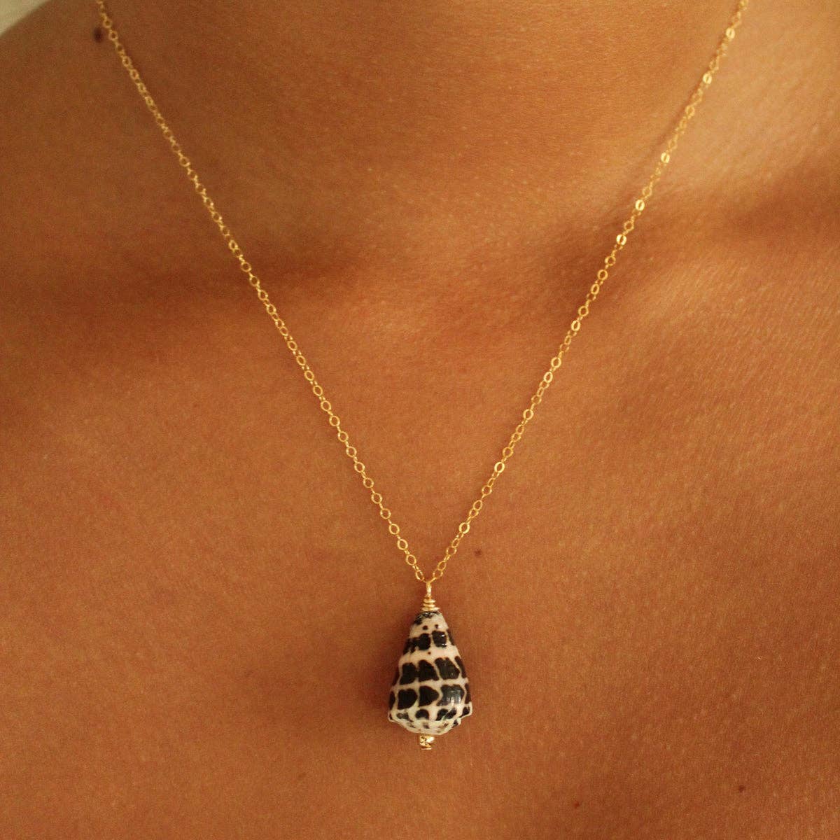 Hebrew Cone Gold Necklace 