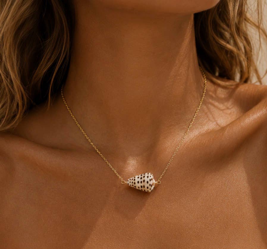 Floating Flea Cone Gold Necklace
